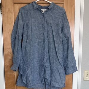 Garnet Hill Button-Up Easy Linen Tunic